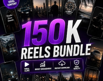 150K Viral Reels Bundle Faceless Content for Instagram, TikTok, YouTube Shorts | Editable Reels | Aesthetic Stock Videos | Digital Download