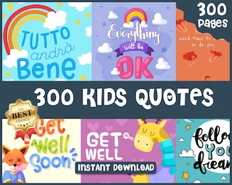 300 Kid Quotes, Affirmationen für Kinder, Klassenzimmer Poster, Spielzimmer Poster, Affirmationen Poster, Homeschool Decor, Printable