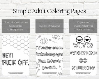Páginas sencillas para colorear para adultos / Desahogarse