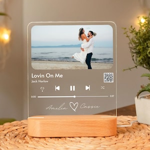 Personalized Photo Night Light Plaque, Music Love Gift, Christmas Gift, Custom Frame, Bedroom Decor, Custom Led Night Light, Gift for her