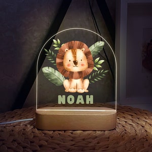 Personalized baby night light | Gift for Baby | baby night light | girl boy bedroom bedside light gift for newborn,toddler | Safari Animals