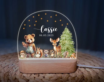 Cute Animals Personalized Baby and Kids  Name Nightlight as Birthday Gift | Customized Nightlight for Kids Birthday baby night light