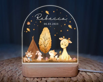 Nombre personalizado para bebés y niños Luz nocturna como regalo de cumpleaños / Luz nocturna personalizada para niños Cumpleaños luz nocturna para bebés / Luz nocturna Boho