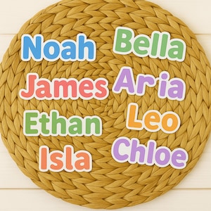 Back To School Name Labels – Waterproof Stickers for Kids, Daycare, Baby Bottles – Personalized Vinyl Name Tags – School Supplies