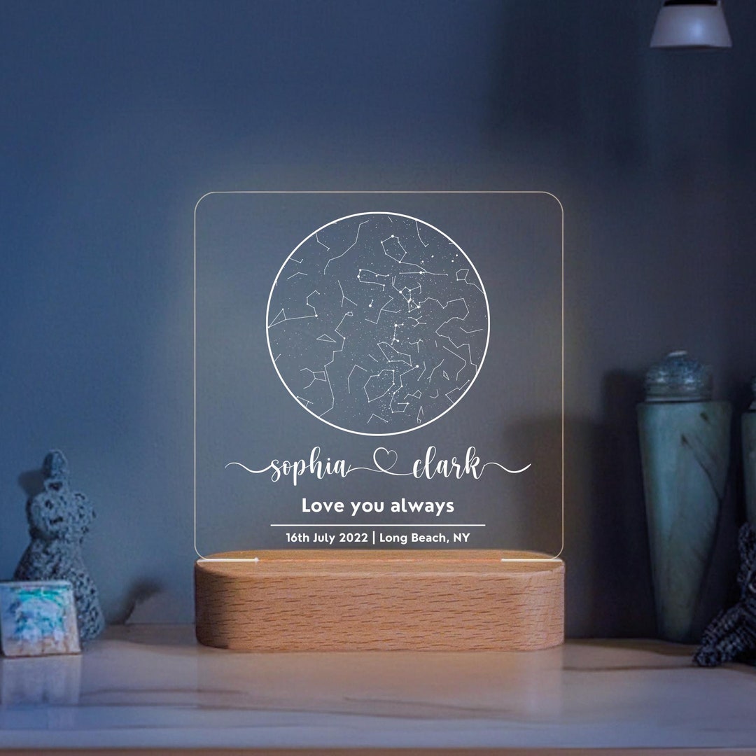 Personalized Star Map LED Night Light With Custom Date & Location ...