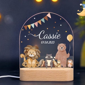 Bear and Lion Custom name nightlight for Baby | Personalized Gift for Baby | baby night light | bedside light | Gift for Baptism