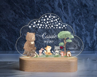 Personalized baby and kids name night light for Kids | Customized Name Gift for Baby | baby night light | Bear - Koala - Fox - Owl