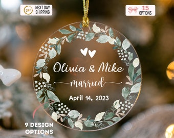 First Christmas Married  Ornament Gift Newlywed Gift Mr & Mrs Christmas Ornament Married Gift Custom Gift