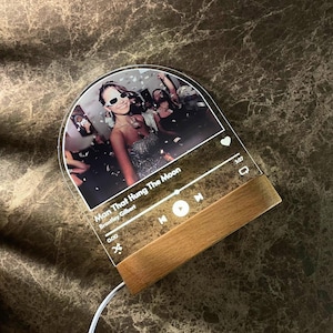 Personalized Music Plaque LED Night Light with Custom Photo & Song | Unique Gift for Music Lovers | Gift for Her | Custom Women’s Gift