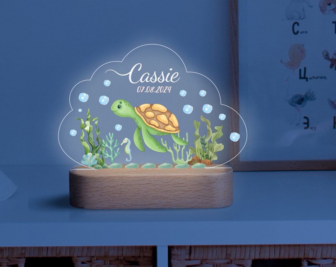 Personalzed Name Nght Lght For Kds Customzed Gft For Baby Baby Nght Lght Turtle Nght