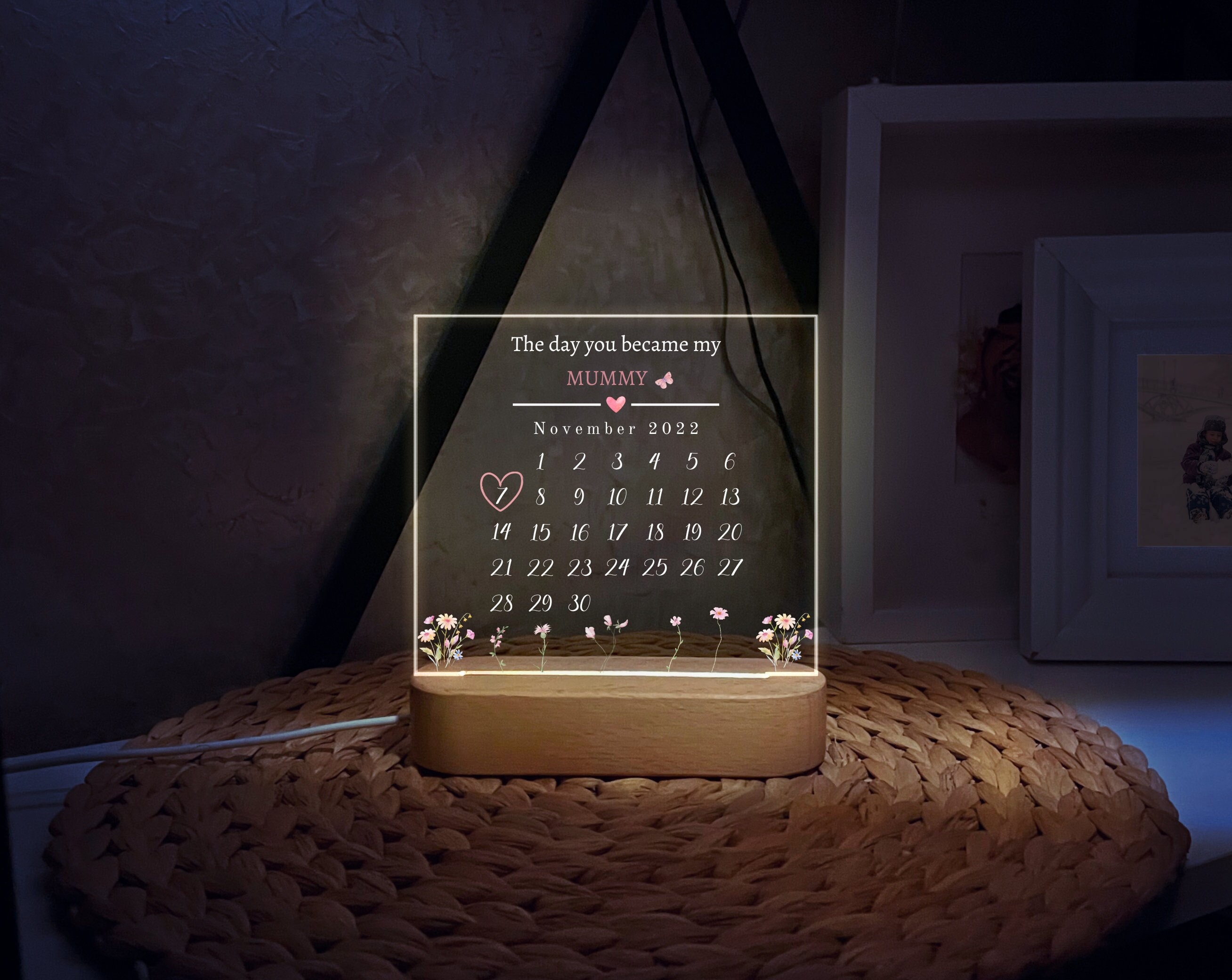 Personalized gift for Mothers day Gift - The Day Become My Mummy  Gift for Mom From Kids - Gift for Her  Nightlight Gift for Mama