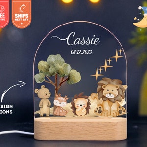 Customized name night light | Gift for Baby | baby night light |  bedroom bedside light gift for Birthday Gifts |Bear,Lion,fox,cute animals