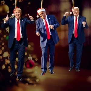 Trump Dancing Ornament, Christmas Trump Dance Viral Acrylic Hanging Ornament MAGA Ornament Christmas Tree Ornaments Car or Tree Ornament