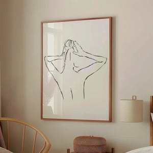 Black And White Line Art Woman, Simple Line Woman, Woman Wall Art, Minimal Woman Print, Wall Art Print, Female Line Drawing