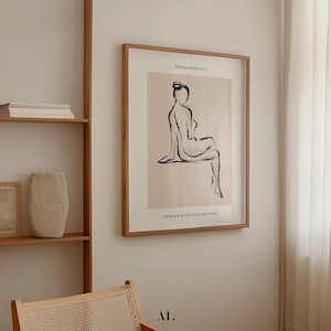 Woman Body Sketch, Minimalist Woman Print, Female Figure Sketch