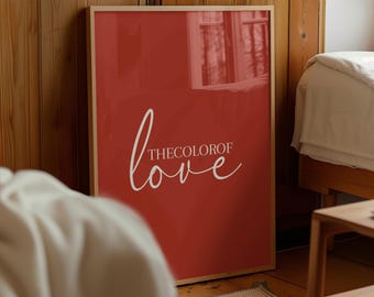 The Color of Love Print | Red Wall Art | Minimalist Typography Poster