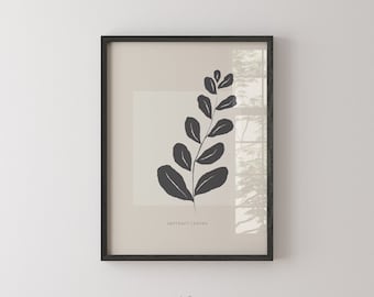 Abstract Leaves Print | Minimalist Wall Art | Botanical Line Drawing | Boho Home Decor