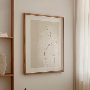 Disegno lineare del corpo femminile, schizzo del corpo femminile, disegno murale stampabile del corpo nudo femminile