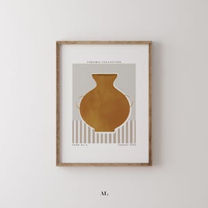 Ceramic Vase Wall Art | Minimal Pottery Illustration | Warm Neutral Decor | Printable Art Poster