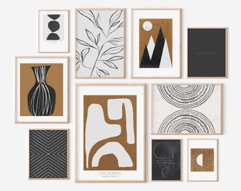 Boho Gallery Wall Art Set | Minimalist Abstract Prints (Digital Download)
