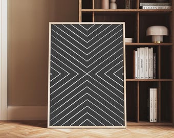 Geometric Line Art Print | Modern Minimalist Decor | Digital Download