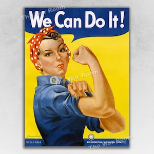 Rosie the Riveter We Can Do It! - Vintage Style 1943 World War 2 Poster