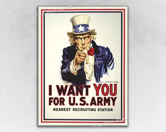 Uncle Sam "I Want You" 1917 World War I Recruiting Poster