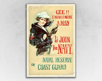 3dRose Vintage Navy Rekrutierungsposter Gartenflagge – „Gee I Wish I Were A Man“ – 30,5 X 45,7 Cm, Polyester