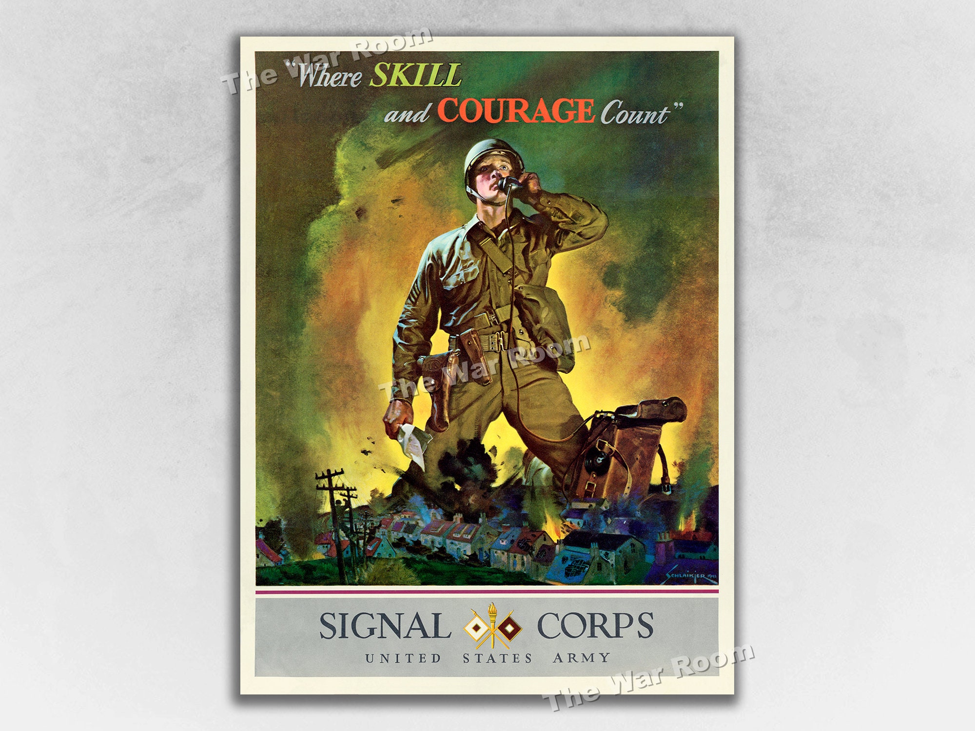 thumbnail image 2 of 1943 'More Firepower To Em!' Vintage WWII Propaganda Poster - 20x28 Reproduction 2 of 5