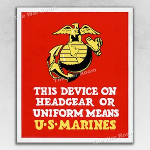 This Device Means U.S. Marines - 1943 WW2 Era Marine Recruiting Poster