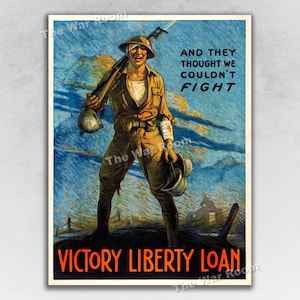1918 &quot;And They Thought We Couldn&#39;t Fight!&quot; WW1 Liberty Loan War Poster