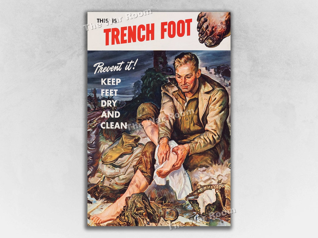 1943 this Is Trench Foot Prevent It WW2 Era Health Poster Etsy
