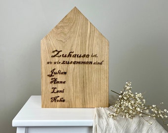 Decorative house - decorative house made of oak I gift I personalized | individual | lasered