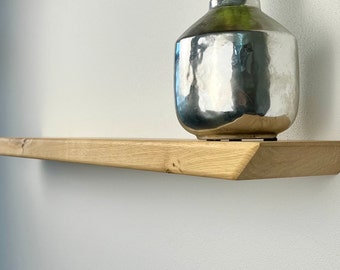 Floating solid wood wall shelf with hidden bracket Lengths from 40 cm - 150 cm Handmade - in various colors