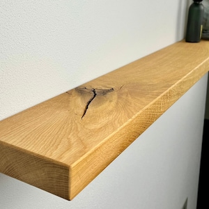 Floating solid wood wall shelf with hidden bracket Depths - 12, 15 and 20 cm - Lengths from 40 cm - 150 cm Handmade - more colors