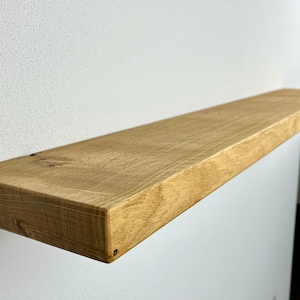 Schwebendes Massivholz Wandregal mit versteckter Halterung Tiefen 12, 15 und 20 cm Längen von 40 cm 100 cm Handgefertigt mehr Farben Bild 3