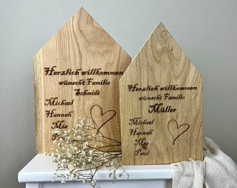 Decorative house - decorative house made of oak I gift I personalized | individual | lasered