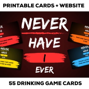 Nunca lo he hecho / Juego de beber / Juego imprimible / Juego de fiesta / Juego web / Despedida de soltera