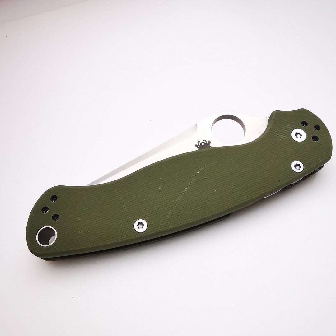 Knife SPYDERCO Pocket Knife CPM S30V Tanto Blade Golden - Etsy