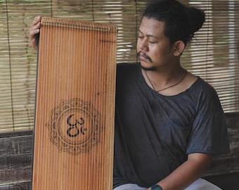 Handmade Mahogany Monochord: Sound Healing Harp with Equalizer