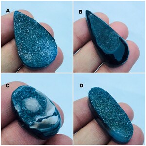 Natural Black Onyx Diamond Druzy Cabochon Black Onyx Druzy Gemstone With Fire Play Onyx Shimmer Druzy Gemstone (Stone As picture