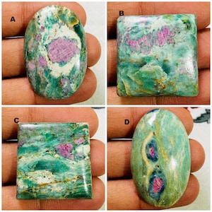 Natural Ruby Fuchsite gemstone Cabochon - Ruby Fuchsite Jewelry - Ruby Zoisite, Ruby In Fuchsite, Multi Jewelry Making Stone, Loose Gemstone