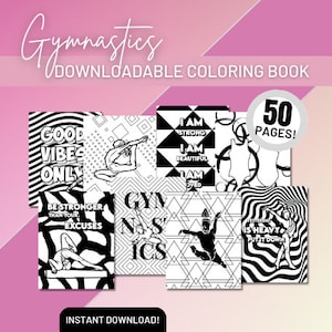 Gymnastics coloring pages, printable gymnastics coloring book, digital gymnastics coloring book, The Ultimate Gymnastics Coloring Book