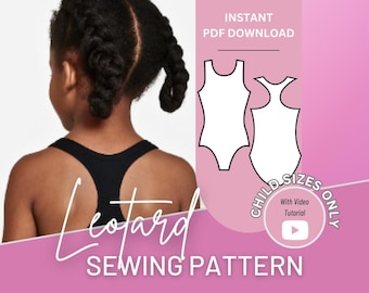 Patrón de costura de leotardo, patrón de leotardo racerback, patrón de leotardo, patrón de leotardo que mejor se ajusta, patrón de leotardo de gimnasia, leotardo de bricolaje