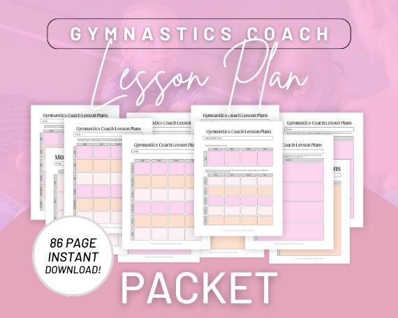 Gymnastics coach lesson plans, lesson plan templates, lesson plan templates for gymnastics coaches, digital lesson plan templates
