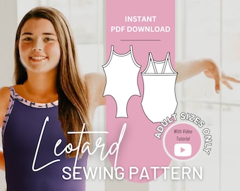 Patrón de costura de leotardo, patrón de costura de leotardo cami, patrón de leotardo, patrón de leotardo que mejor se ajusta, patrón de leotardo de gimnasia, leotardo de bricolaje