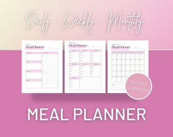 Plantilla de preparación de comidas, preparación de comidas, planificador de preparación de comidas, preparación de comidas semanal imprimible, planificador de comidas mensual, planificador de comidas minimalista