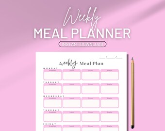 Plantilla de preparación de comidas, preparación de comidas, planificador de preparación de comidas, preparación de comidas semanal imprimible, planificador de comidas semanal imprimible, planificador de comidas minimalista