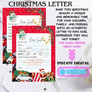 Lista imprimible de deseos y regalos navideños de Papá Noel