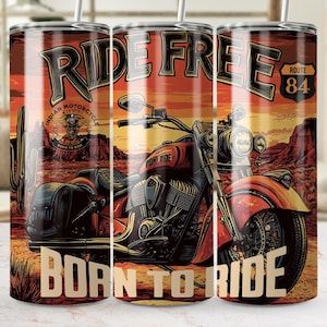 Einzigartige Born toRide Tumbler Design - Vintage Indian Motorrad Wrap - Digital Download